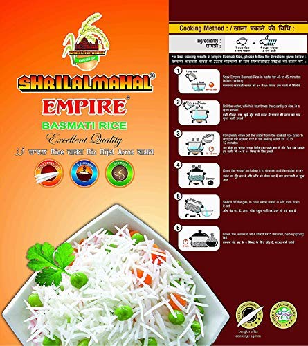 Cooked Empire Basmati Rice showing fluffy long grains and delicious aroma