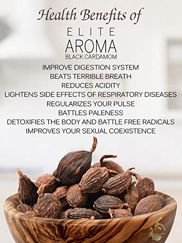 Elite Aroma Black Cardamom pods showing texture and size.