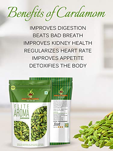 Elite Aroma Cardamom benefits 
Like digestion improvement, fresh breath, kidney health, and detox properties