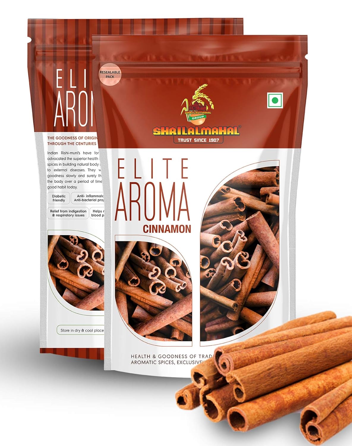 Elite Aroma Whole Cinnamon 100g twin packs – premium quality natural spice for kitchen use