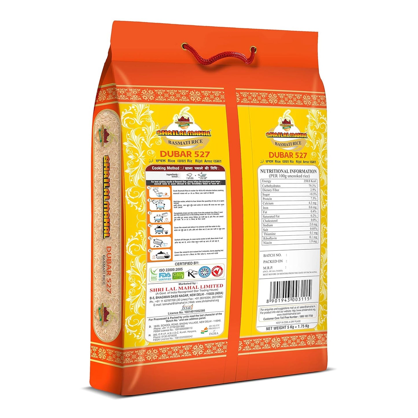 Close-up of Dubar Basmati Rice 5 kg – aromatic long-grain basmati information