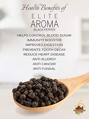 Health benefits of Elite Aroma Black Pepper by Shri Lal Mahal – improves digestion, boosts immunity, controls blood sugar, and supports heart health.
