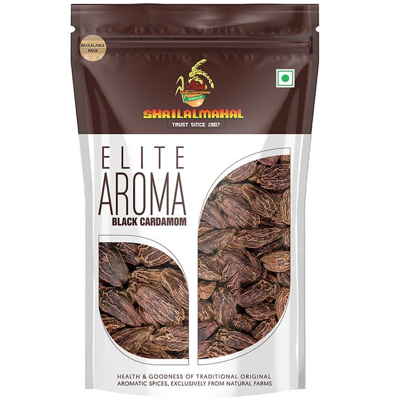 Elite Aroma, Black Cardamom / Badi Elaichi (100g) SHRILALMAHAL GROUP